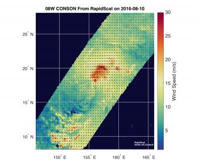 NASA measures winds of Tropical Storm Conson