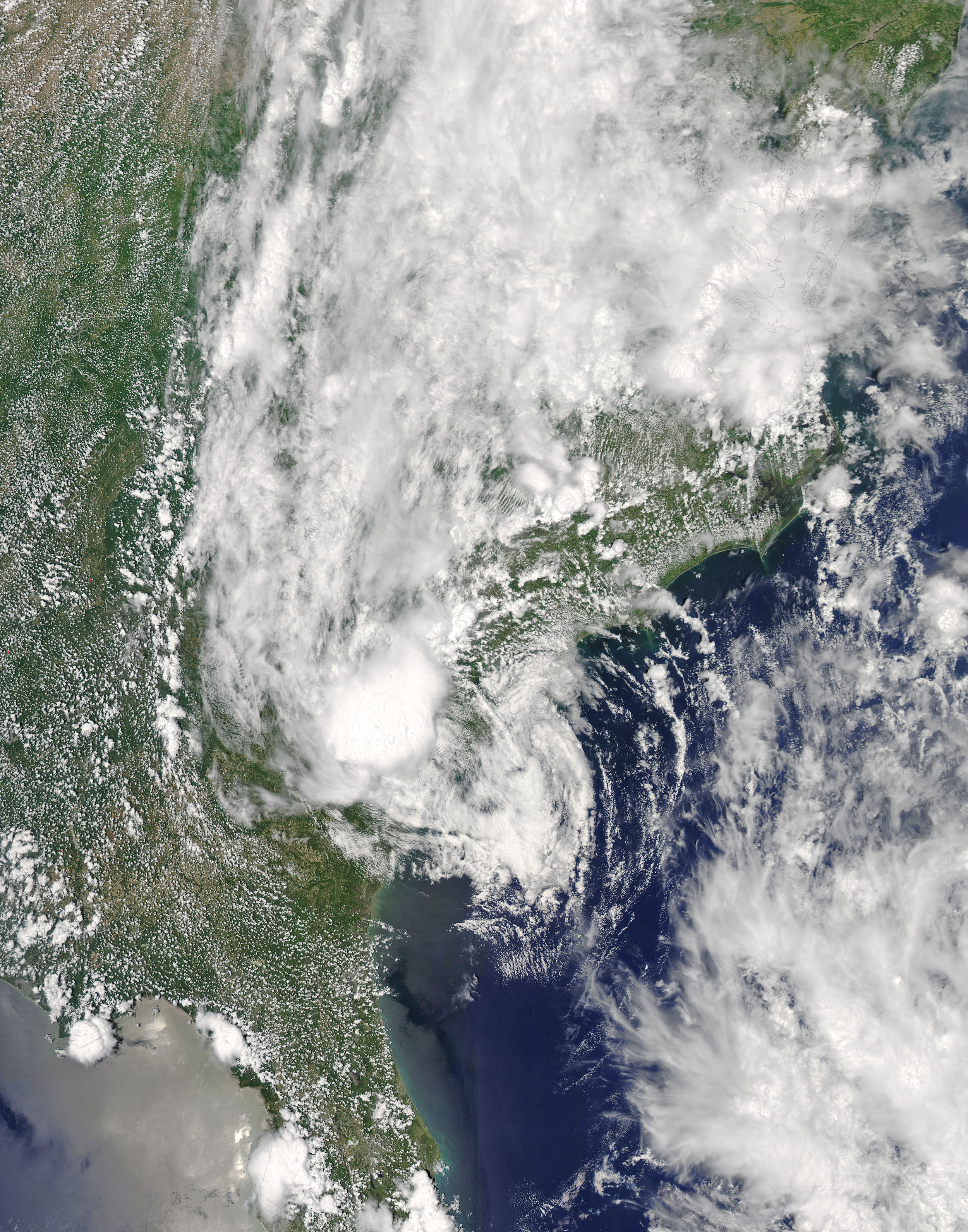 NASA sees a redeveloped Tropical Depression Bonnie over North Carolina