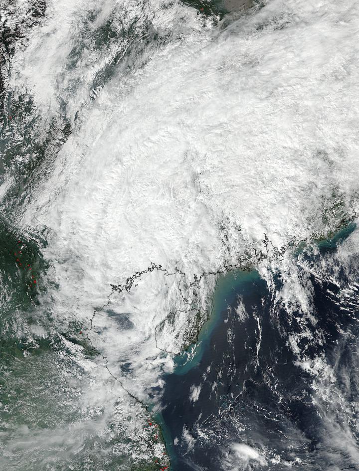 NASA catches Tropical Depression Sarika in the act