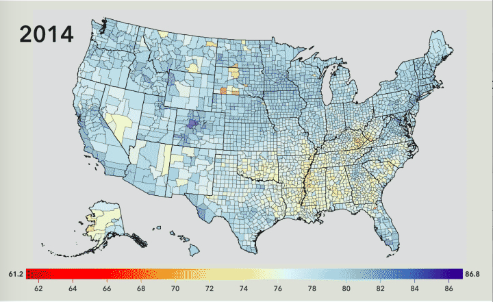 Study reveals big gaps in U.S. life expectancy based on location