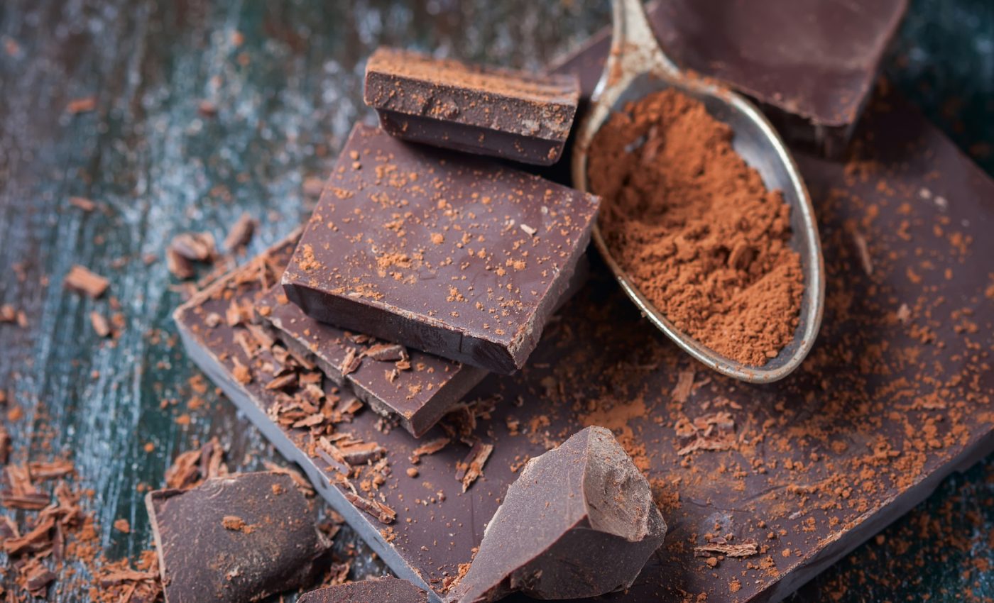 What gives dark chocolate its captivating scent?