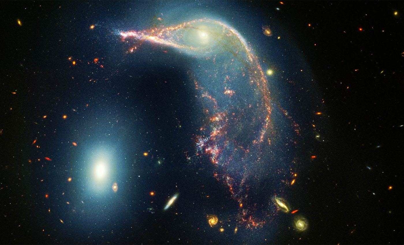 Interacting galaxies resemble a giant space penguin